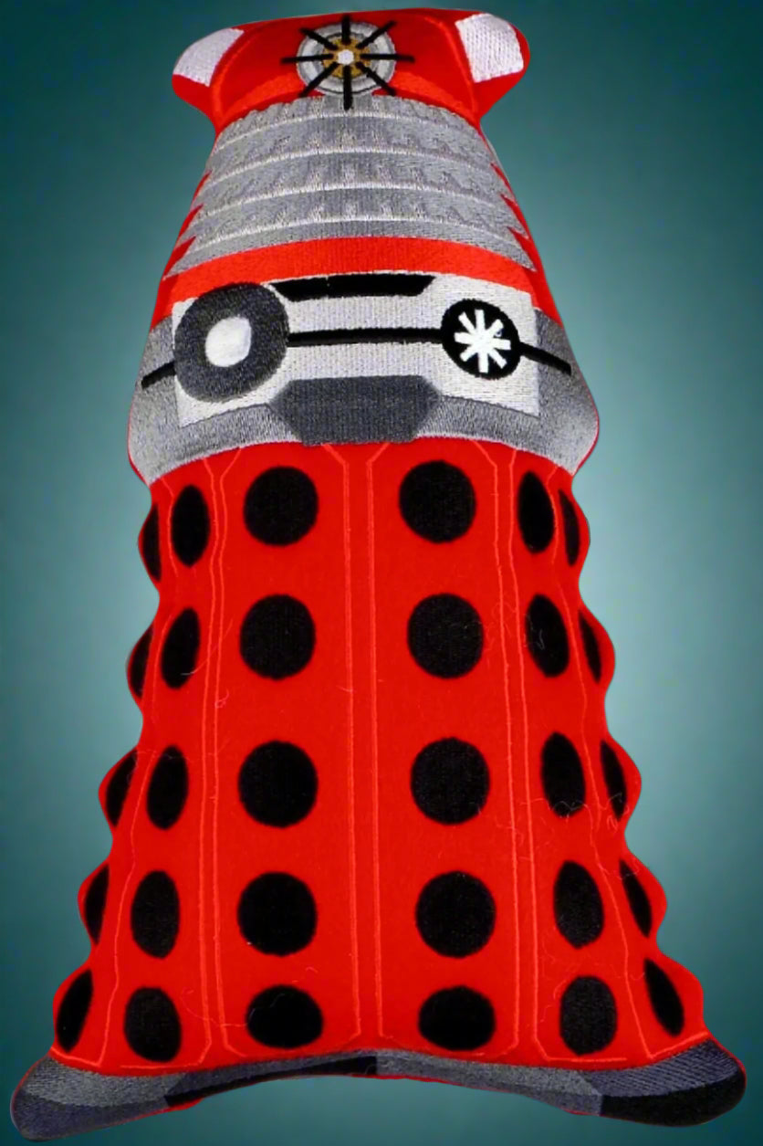 this is a red Dalek from Doctor Who. It comes in 4 different sizes. Proudly made by Not Your Nanain Dunedin, New Zealand