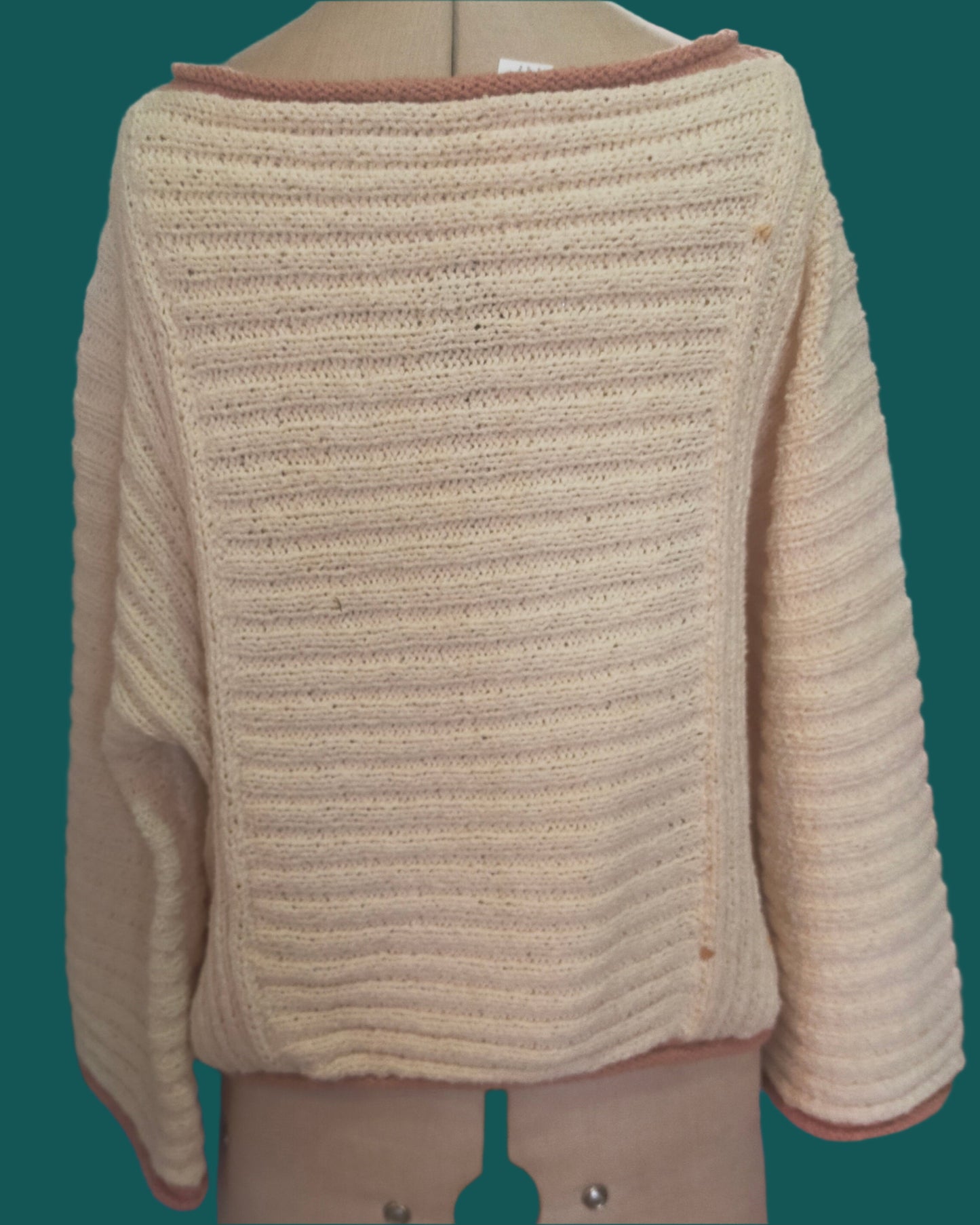 1980s batwing ribbed jumper