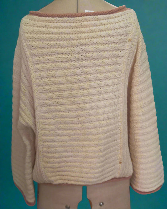 1980s batwing ribbed jumper