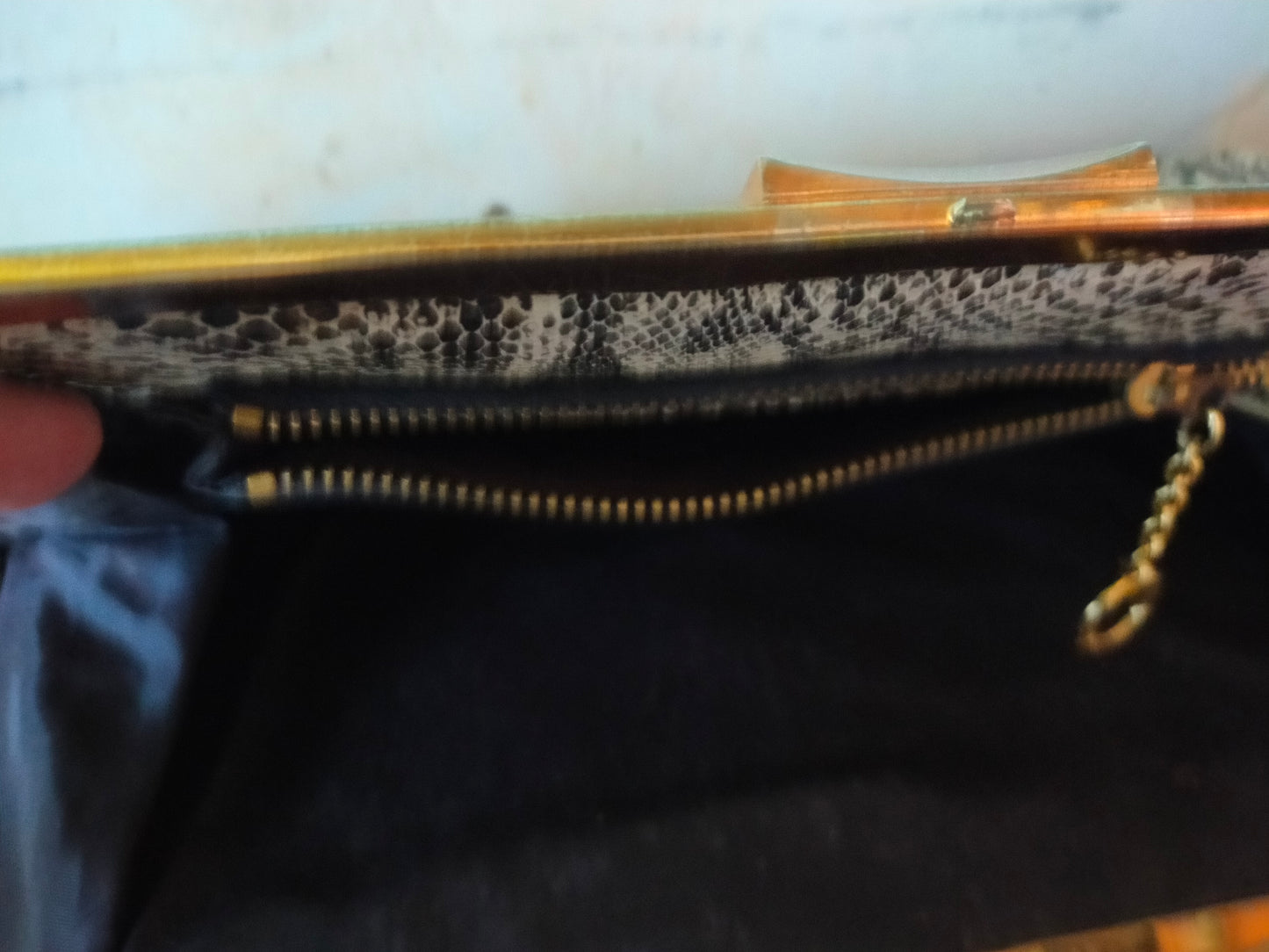 Faux snake skin handbag