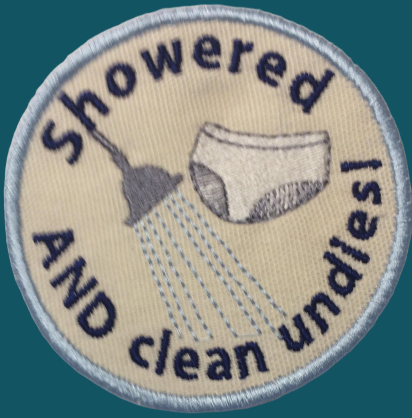 Showered Adult merit badge - Iron-On Patch or Magnet