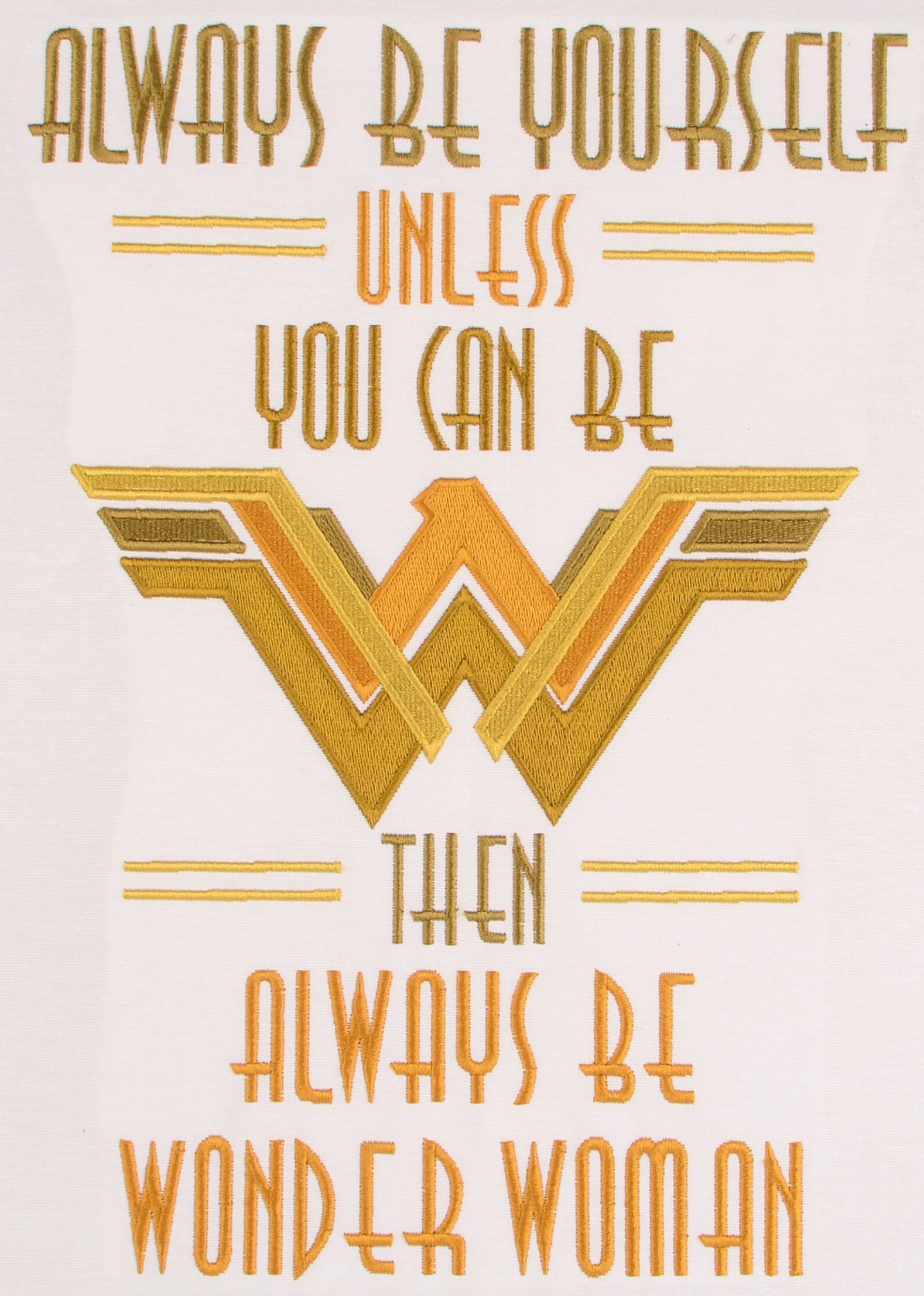 this is a Wonder woman lwall hanging  with logo and inspirational message. Made by Not Your Nana