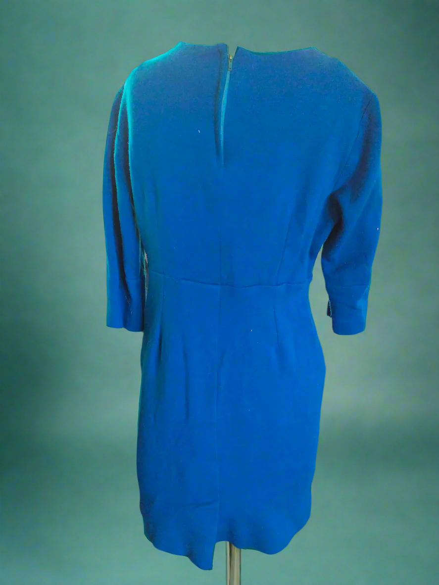 Blue dress with long sleeves on a transparent background