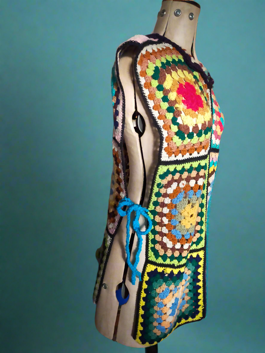 Hand crocheted Peggy square tabard