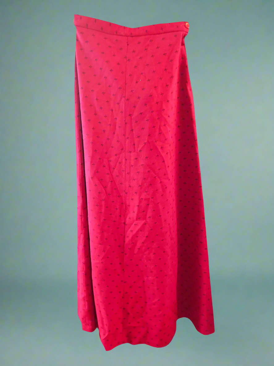Long Wool Blend Skirt