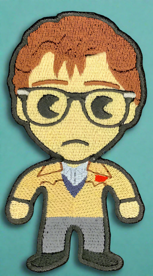 Here is Brad, an embroidered patch of Rocky Horror Picture show. Made by not your nana, Dunedin, New Zealand.