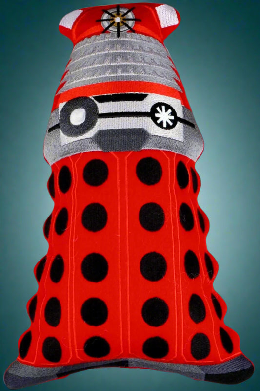 this is a red Dalek from Doctor Who. It comes in 4 different sizes. Proudly made by Not Your Nanain Dunedin, New Zealand