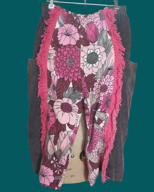 This is a pair of reworked pants. They are made from grey corduro