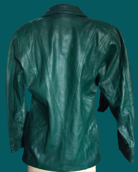 Green Caroline moore leather jacket