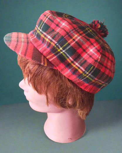 Vintage tartan Tam o' Shanter  golfing cap