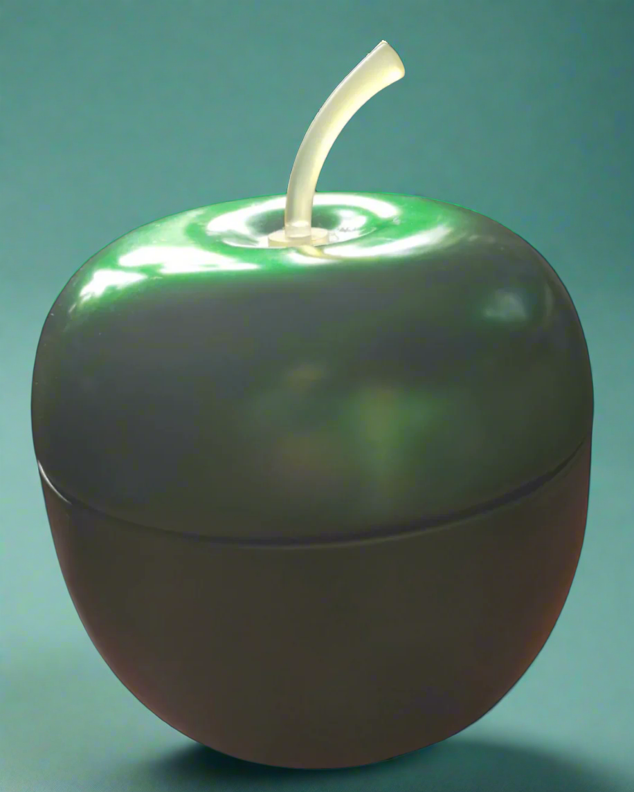 This is a green apple shaped container. Found by Not Your Nana