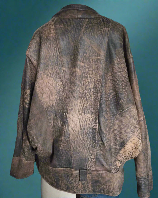 Soft brown distressed leather jacket