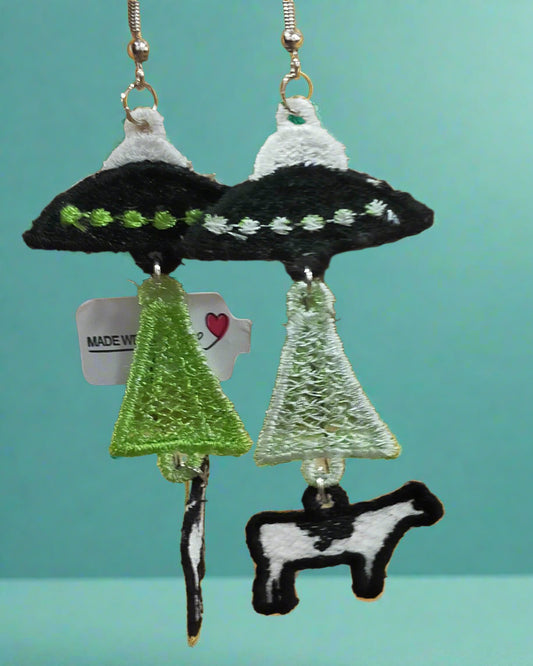 Alien abduction earrings