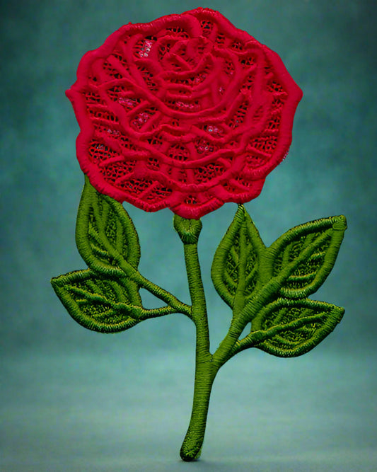 This is a red lace rose bookmark which can also be used for embellishment. Made by Not You nana in dunedin. New Zealand